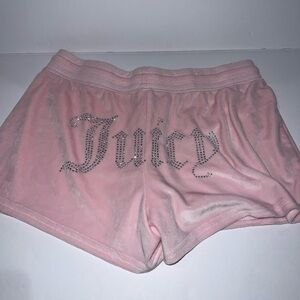 Juicy Couture Baby Light Pink Embellished Vintage Size Large Shorts